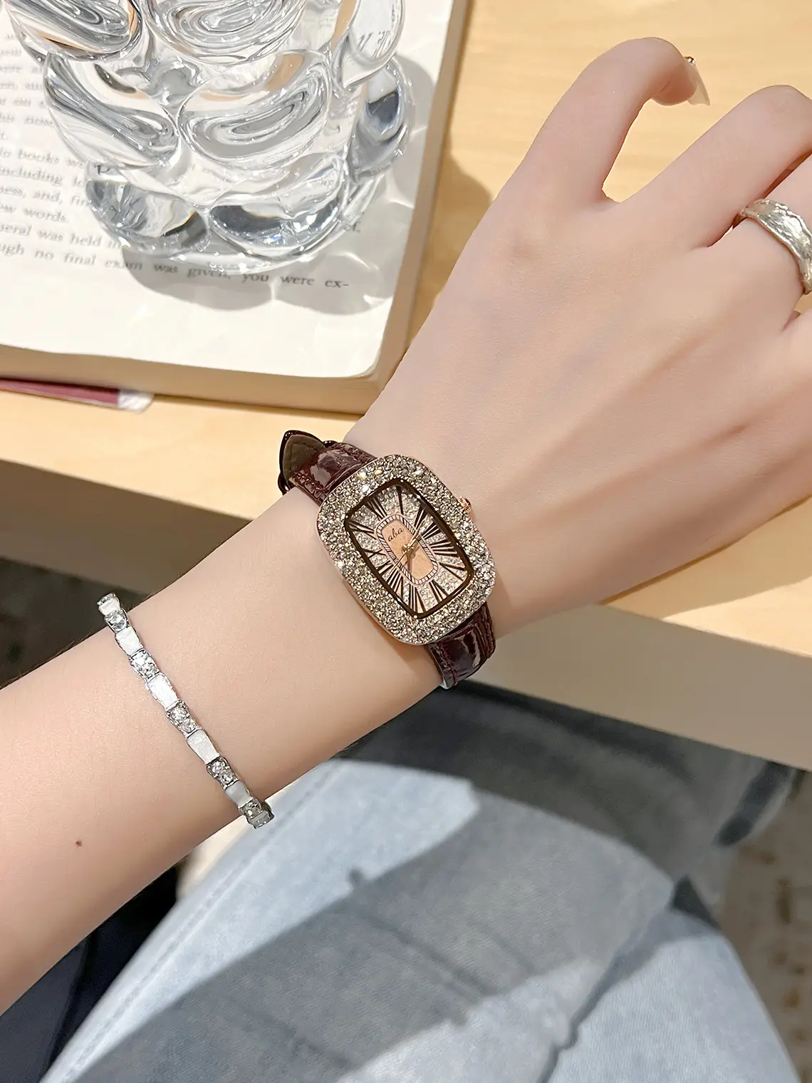 Oval Goddess Watch with Full Diamond Bezel for Women — feature 8