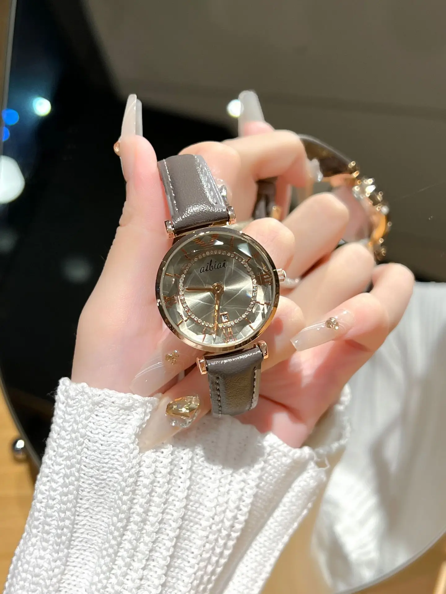 Women's Ferris Wheel Watch with Grey Steel Belt — feature 5