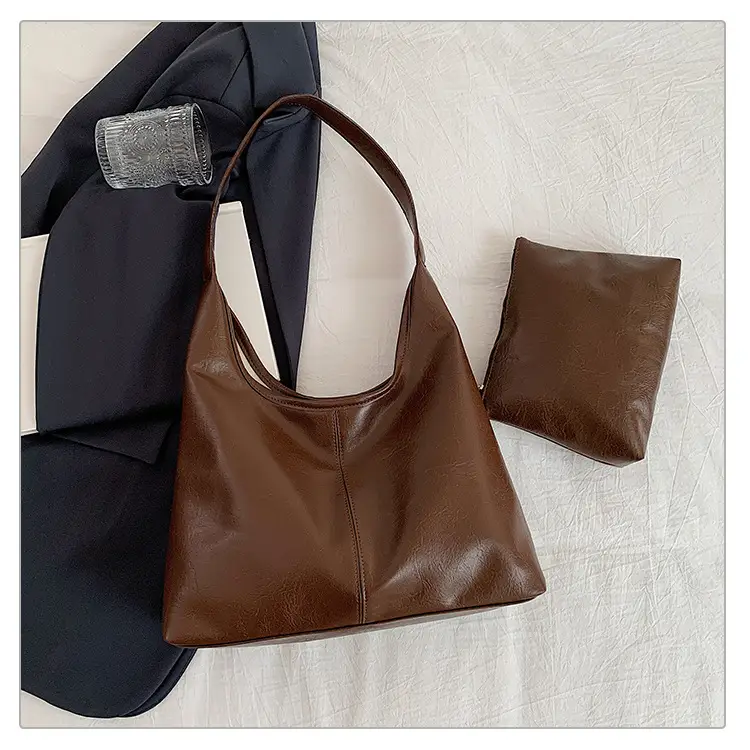 Vintage Brown Leather Tote Bag for Women 2024 - Image 4
