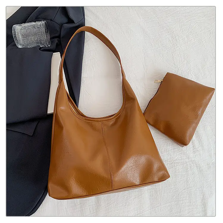 Vintage Brown Leather Tote Bag for Women 2024 - Image 2
