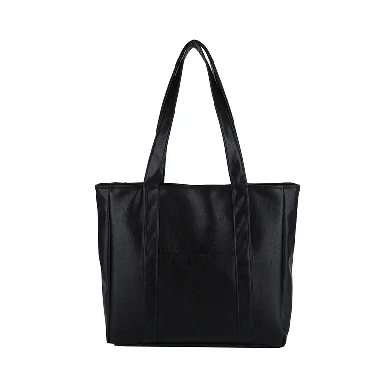 Korean Style Brown Leather Shoulder Bag Large Capacity - Image 11
