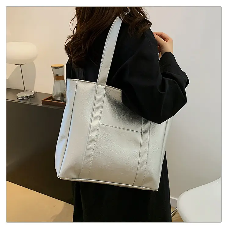 Korean Style Brown Leather Shoulder Bag Large Capacity — feature 21