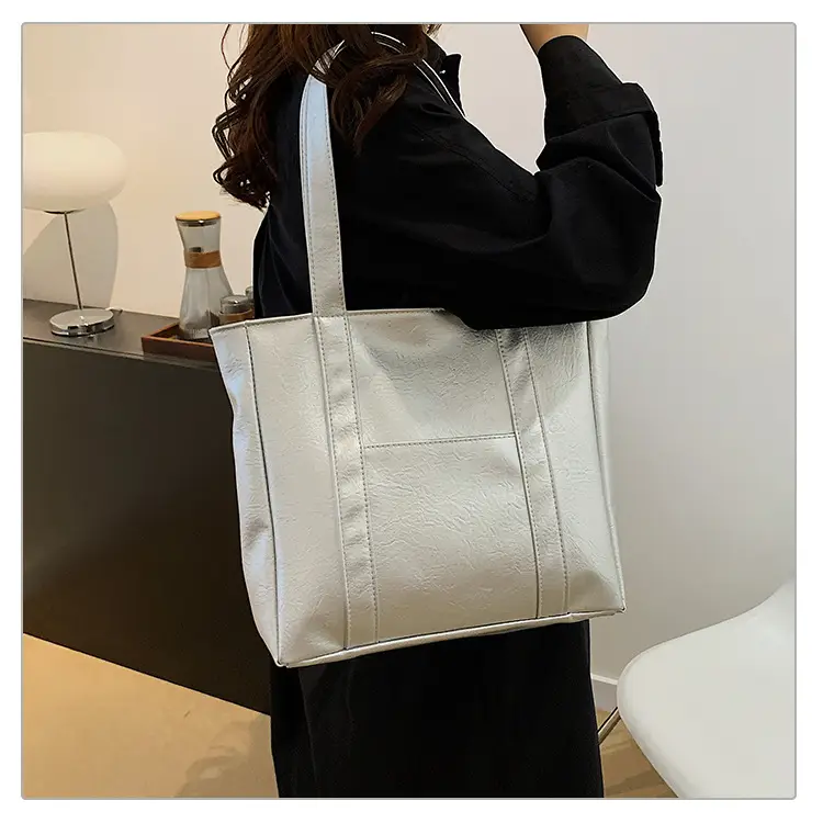 Korean Style Brown Leather Shoulder Bag Large Capacity — feature 22