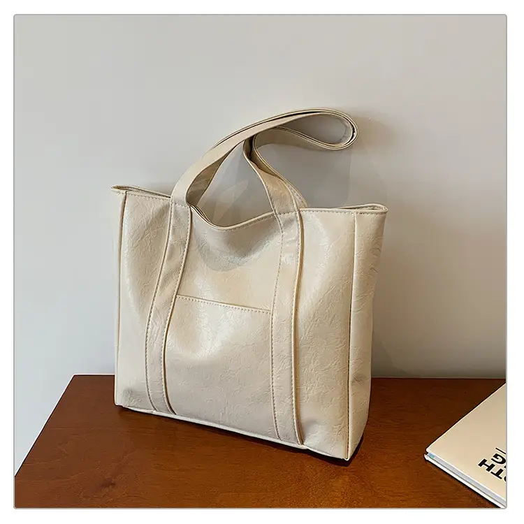 Korean Style Brown Leather Shoulder Bag Large Capacity — feature 34