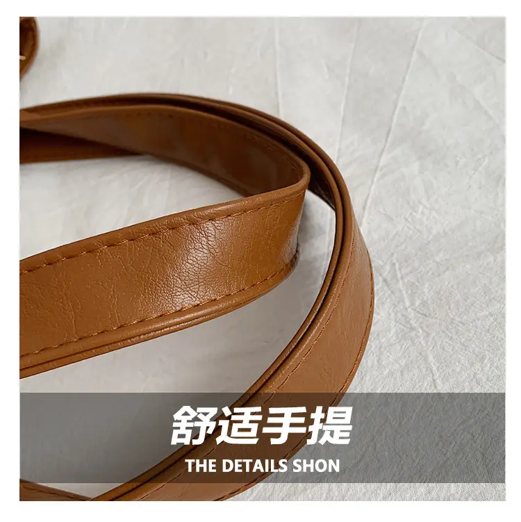 Korean Style Brown Leather Shoulder Bag Large Capacity — feature 6