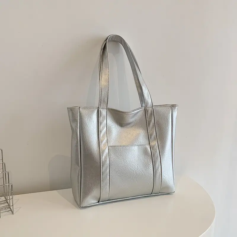 Korean Style Brown Leather Shoulder Bag Large Capacity - Image 6