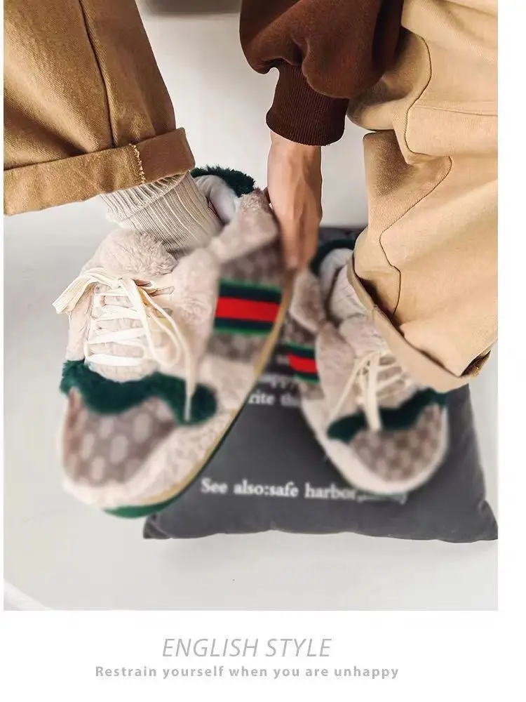 Tiktok Influencer-Style Prank Aj Cotton Shoes, Autumn and Winter Comfortable Couple Cotton Slippers, Warm Big-Toe Dirty Shoes Wholesale — feature 1