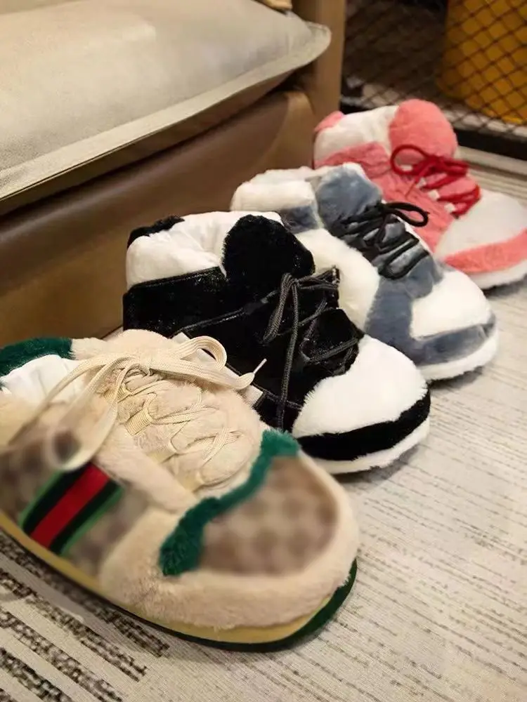 Tiktok Influencer-Style Prank Aj Cotton Shoes, Autumn and Winter Comfortable Couple Cotton Slippers, Warm Big-Toe Dirty Shoes Wholesale — feature 3