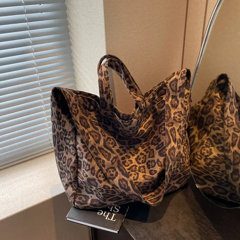 Leopard Print Satchel Bag for Women Large Capacity