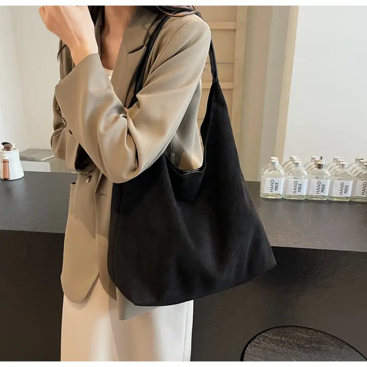 Women's Niche Suede Shoulder Bag Tan 2024 — feature 10