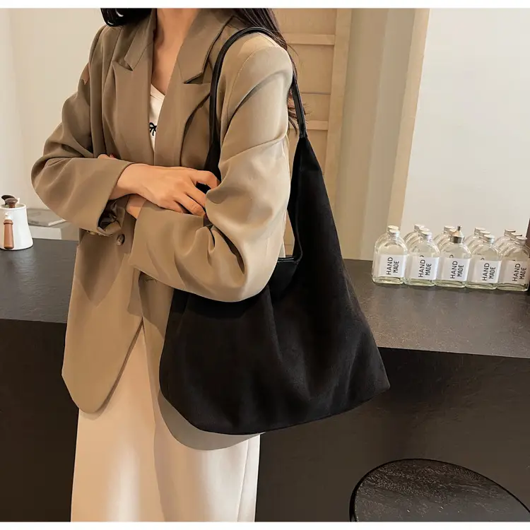 Women's Niche Suede Shoulder Bag Tan 2024 — feature 12