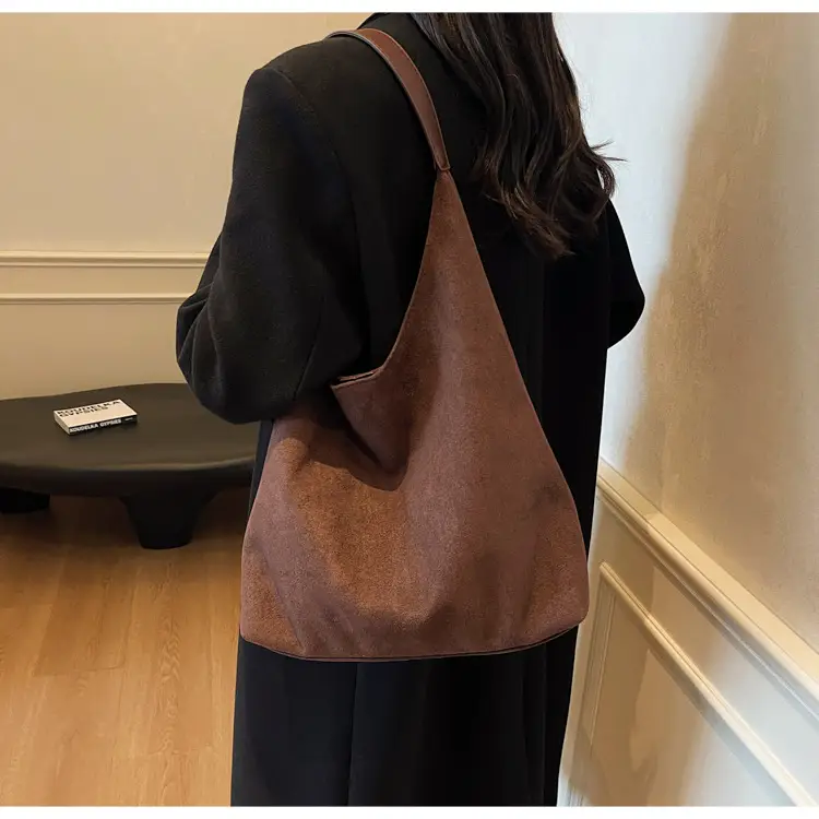 Women's Niche Suede Shoulder Bag Tan 2024 — feature 19