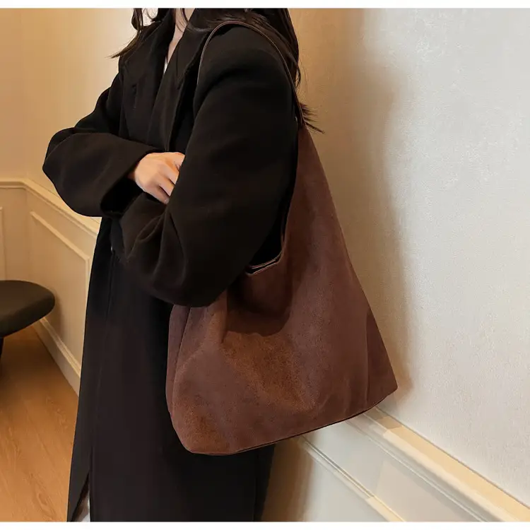 Women's Niche Suede Shoulder Bag Tan 2024 — feature 20