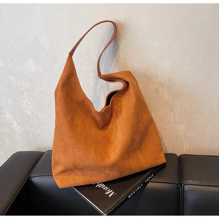 Women's Niche Suede Shoulder Bag Tan 2024