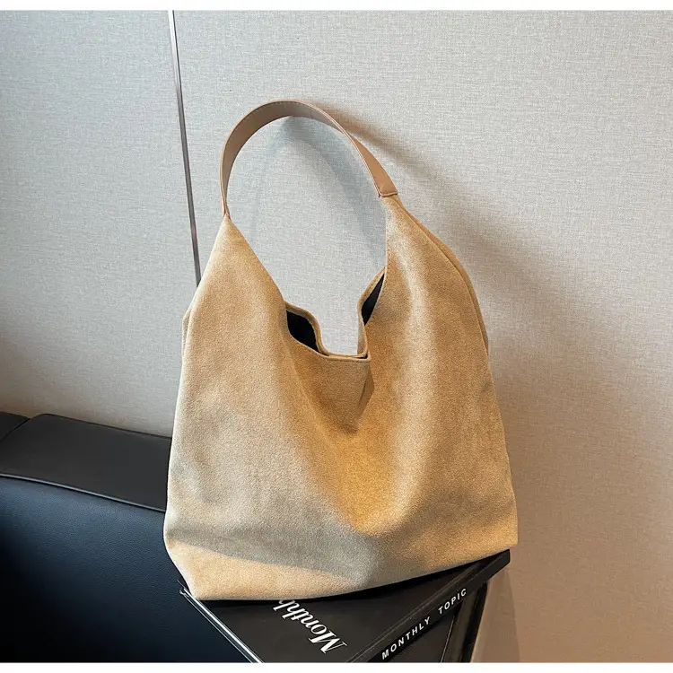 Women's Niche Suede Shoulder Bag Tan 2024