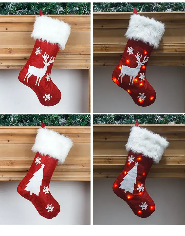 Red Christmas Stocket with Snowman Design 47cm — feature 13