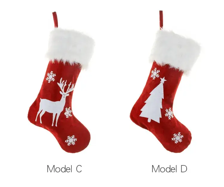Red Christmas Stocket with Snowman Design 47cm — feature 5