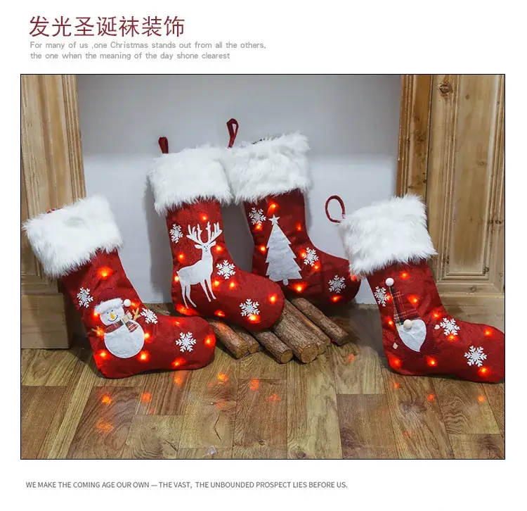 Red Christmas Stocket with Snowman Design 47cm — feature 8