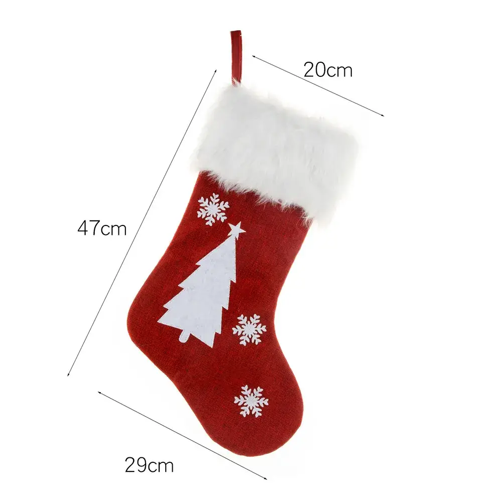 Red Christmas Stocket with Snowman Design 47cm - Image 4