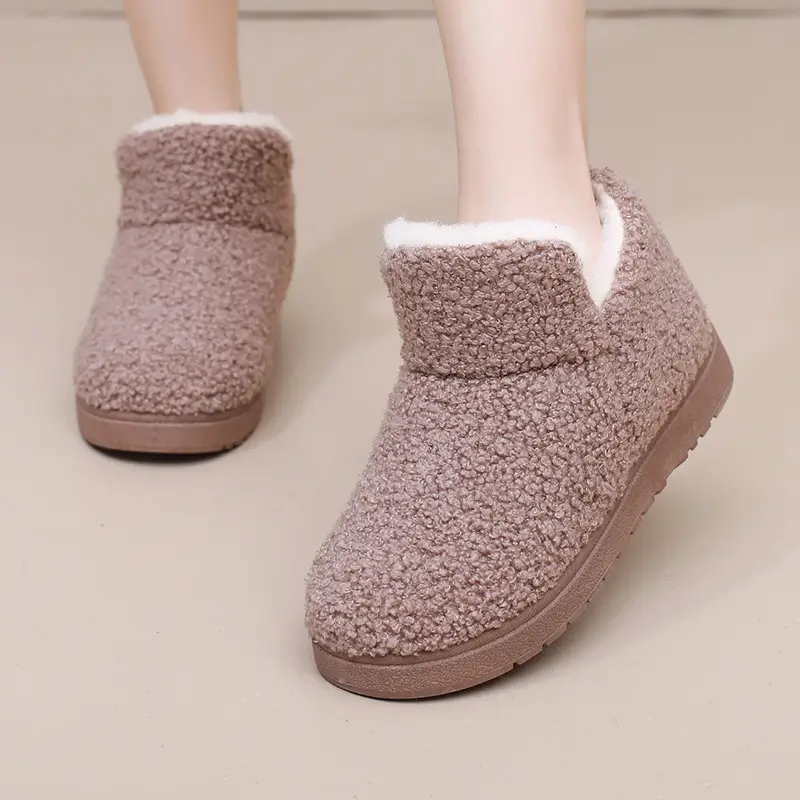 Snow Boots, New Winter Women's Cotton Shoes, Warm Boots for Outdoor Wear, Furry Shoes, One-Piece Drop Shipping, Soft Sole, Non-Slip, Slip-On - Image 5