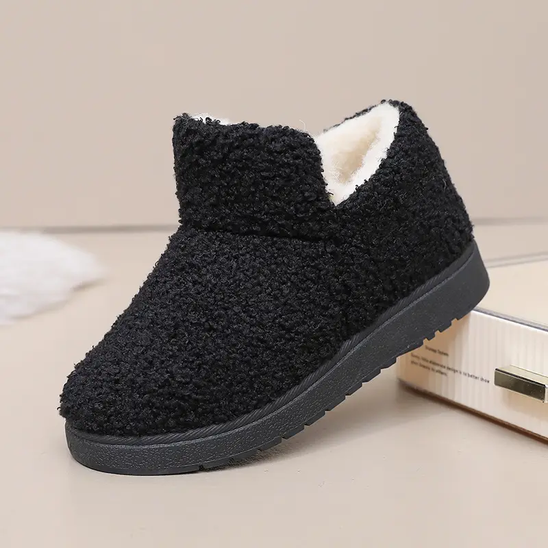 Snow Boots, New Winter Women's Cotton Shoes, Warm Boots for Outdoor Wear, Furry Shoes, One-Piece Drop Shipping, Soft Sole, Non-Slip, Slip-On - Image 2