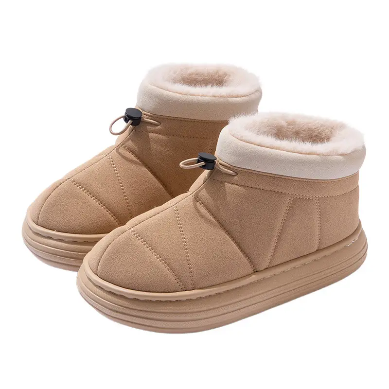 Nanbo Wan Cixi Cotton Shoes Women's All-match Outwear fleece-lined Thickened Winter Fashion Snow Boots Bow Lazy Cotton Shoes