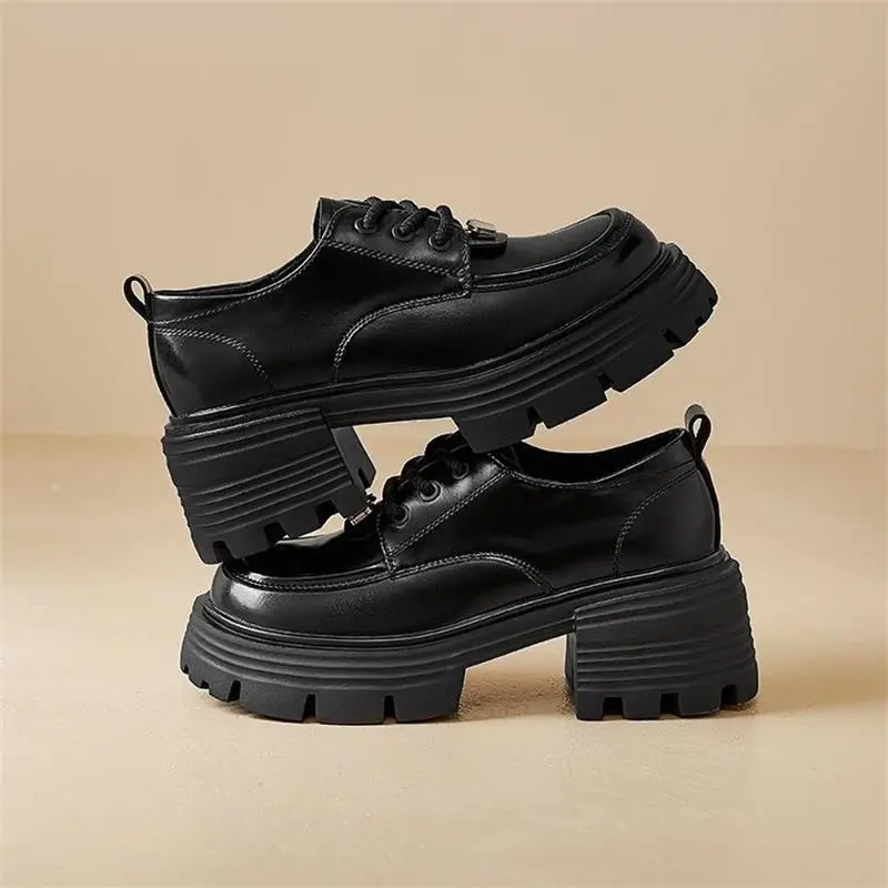 British Style Spring and Autumn Small Leather Shoes Women's 2024 New Black Thick-soled Loafers Soft Leather Lace-up All-match Single-layer Shoes - Image 5
