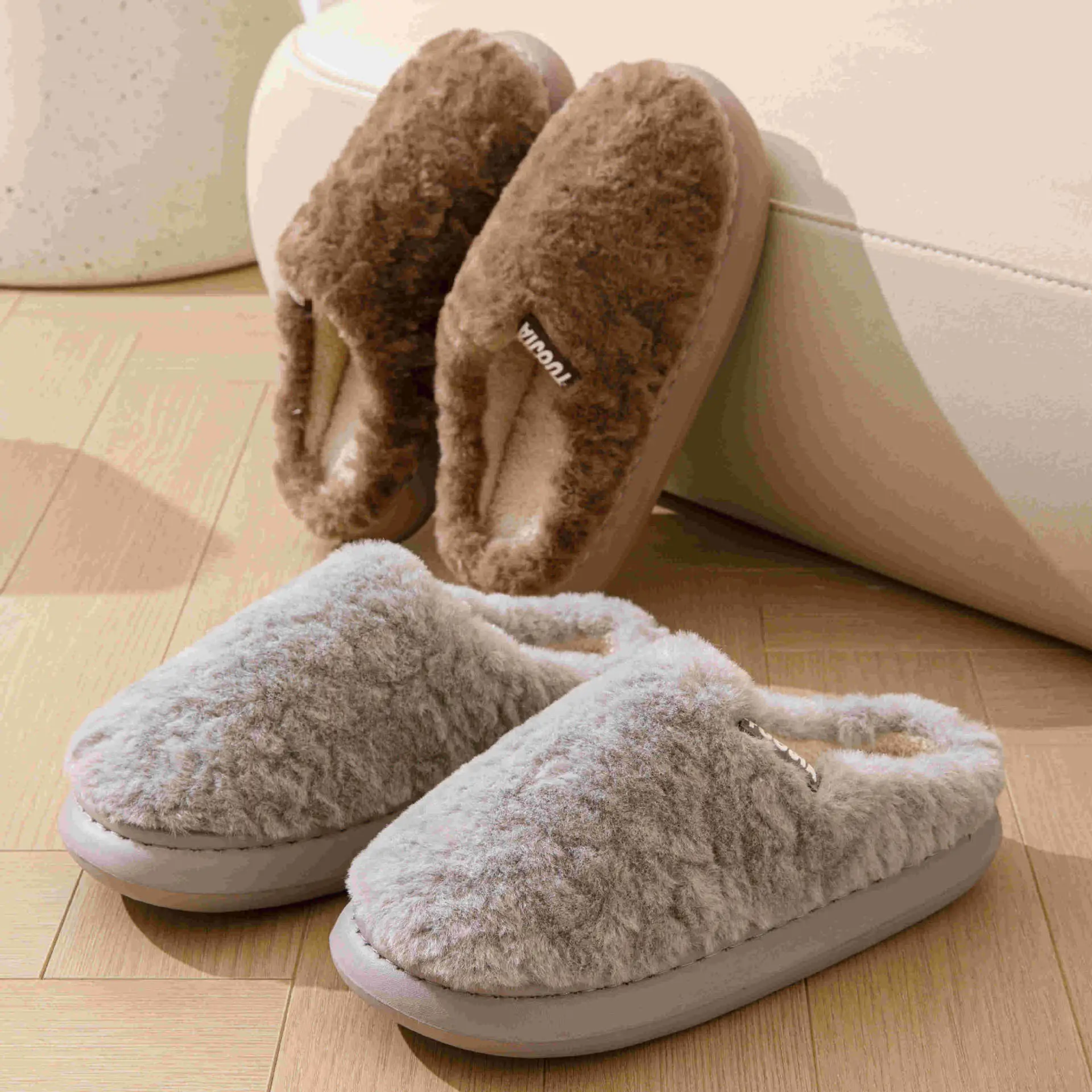 Winter Heart Slippers Velvet Warm Cotton Men's - Image 8