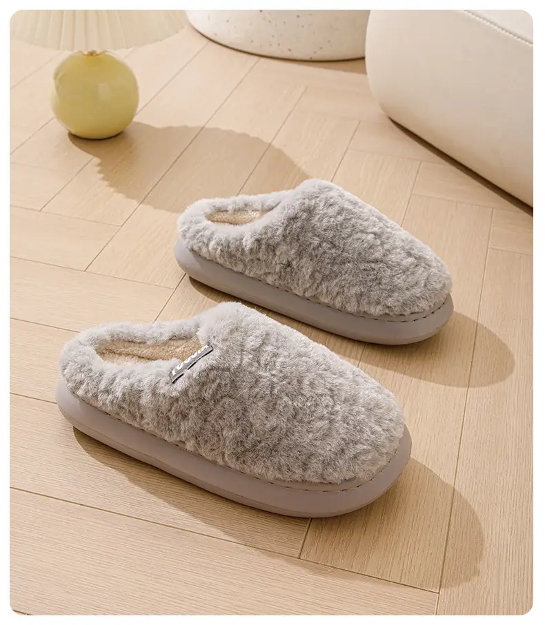 Winter Heart Slippers Velvet Warm Cotton Men's — feature 15