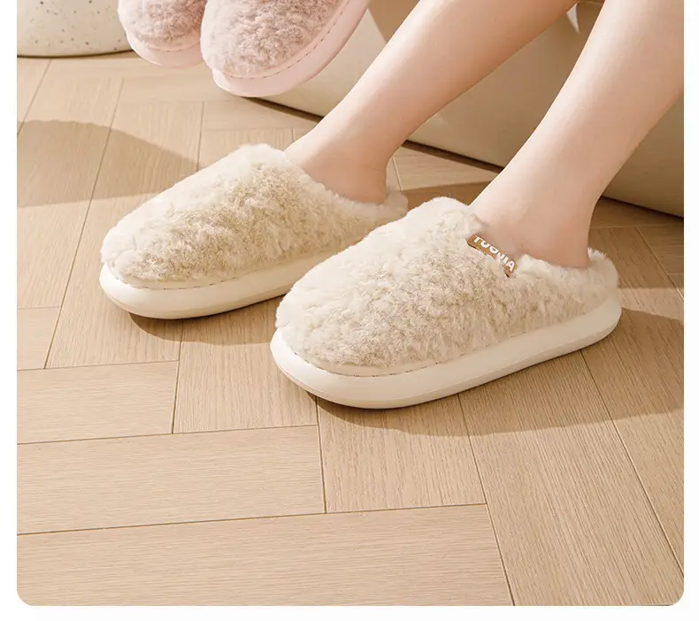 Winter Heart Slippers Velvet Warm Cotton Men's — feature 2