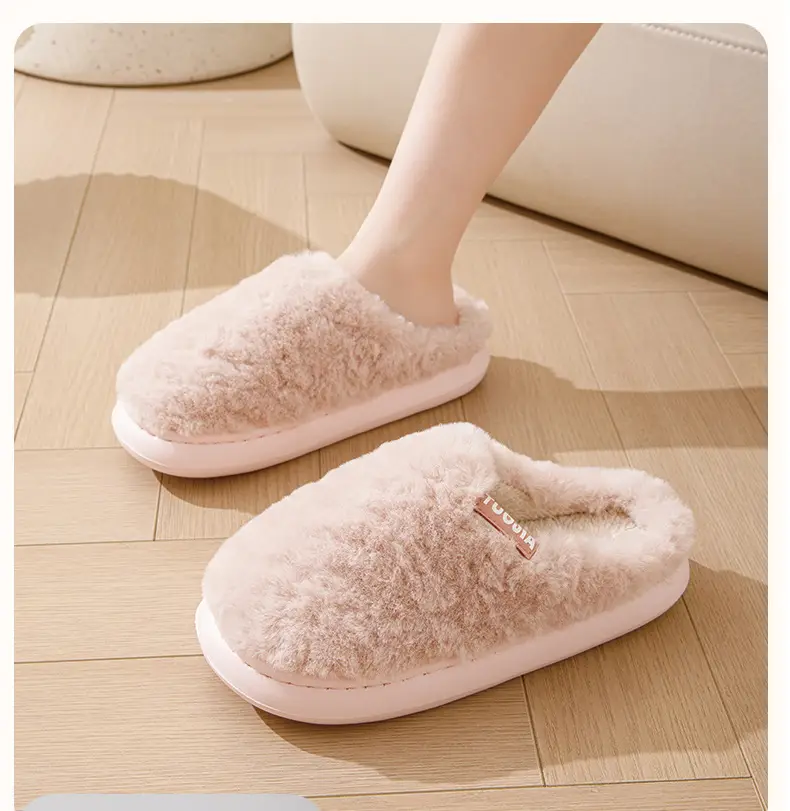 Winter Heart Slippers Velvet Warm Cotton Men's — feature 7