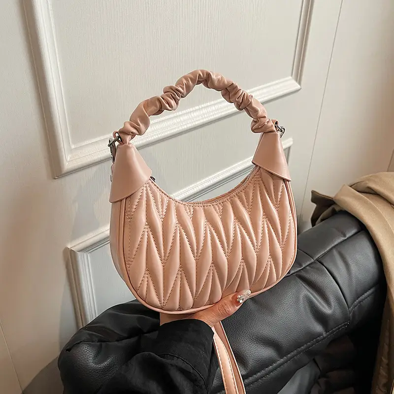Pink Quilted Shoulder Bag for Women