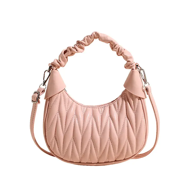 Pink Quilted Shoulder Bag for Women