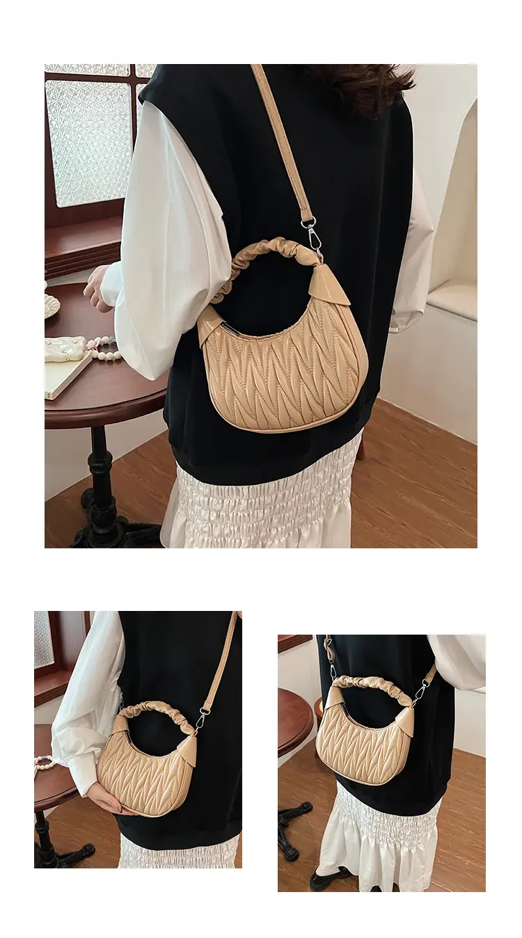 Pink Quilted Shoulder Bag for Women — feature 11