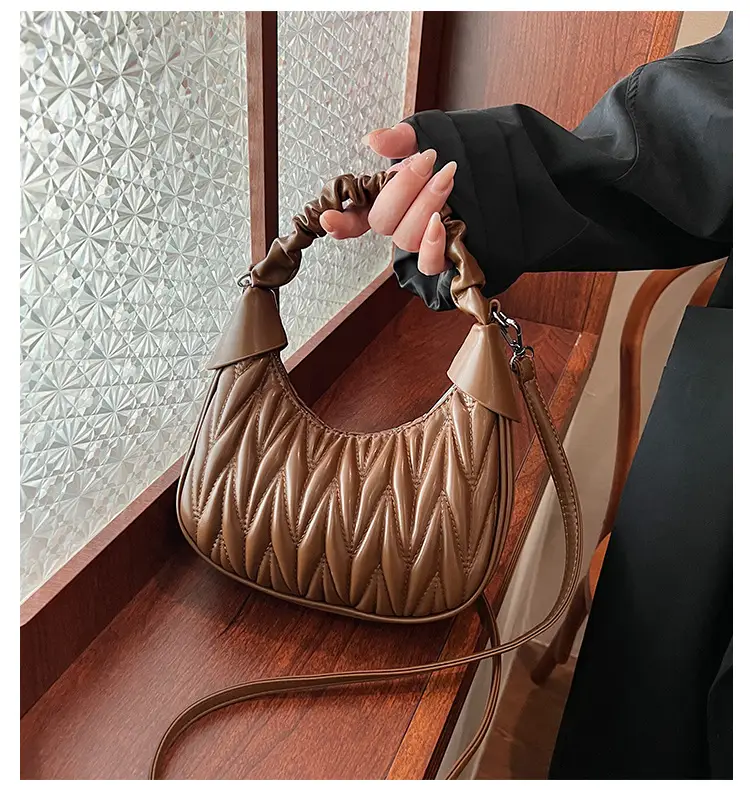 Pink Quilted Shoulder Bag for Women — feature 2