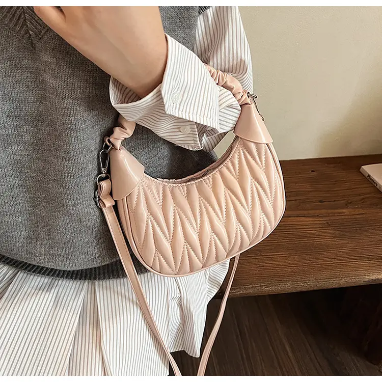 Pink Quilted Shoulder Bag for Women — feature 23