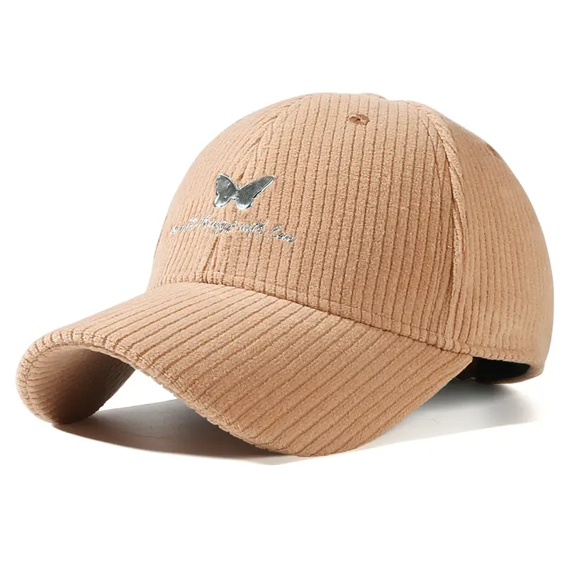 Women's Fleece Baseball Cap Beige Autumn Winter - Image 2