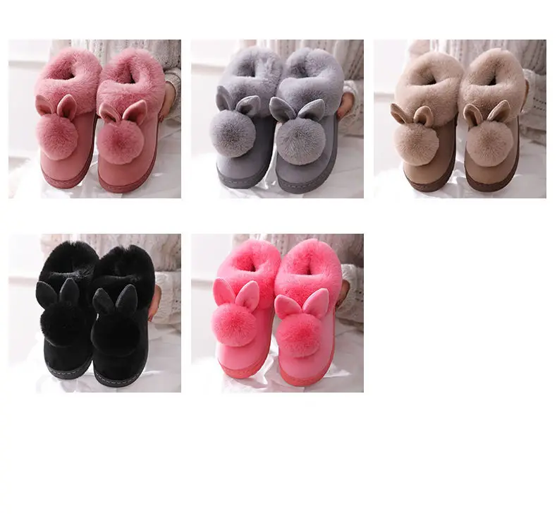 Women Winter Blue Plush Slippers Non-Slip Home — feature 12