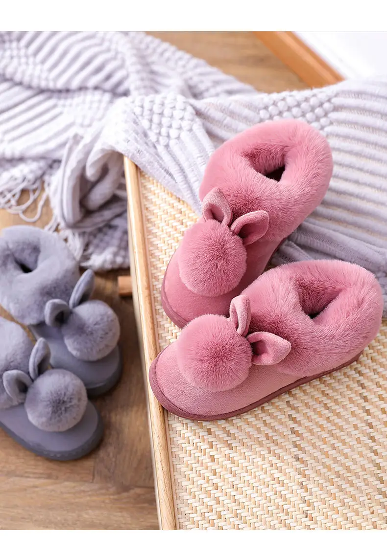Women Winter Blue Plush Slippers Non-Slip Home — feature 15