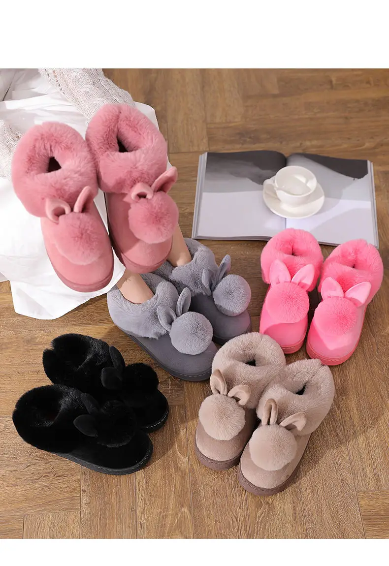Women Winter Blue Plush Slippers Non-Slip Home — feature 18