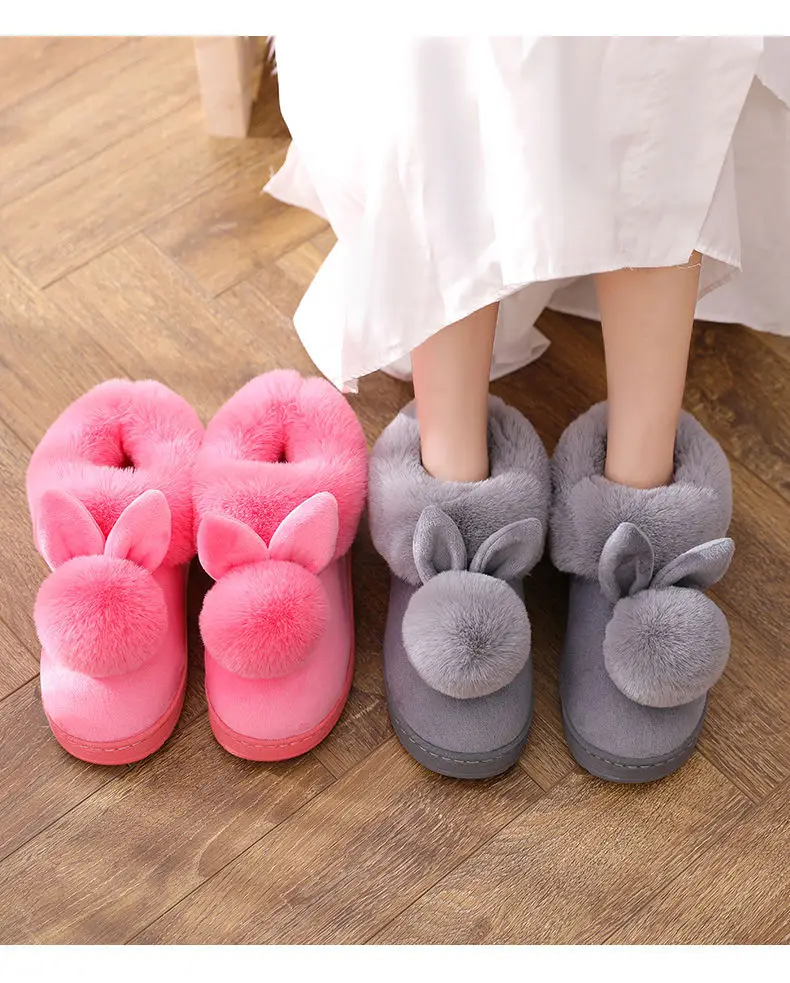 Women Winter Blue Plush Slippers Non-Slip Home — feature 20