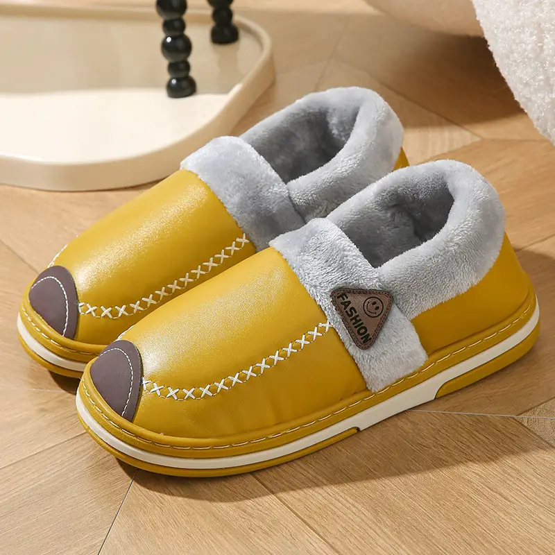 Women Winter Blue Plush Slippers Non-Slip Home