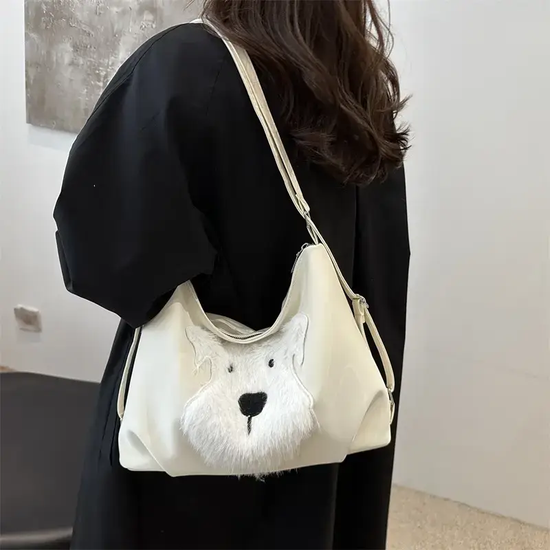 Women's One-Shoulder Faux Fur Backpack 2024 - Image 6