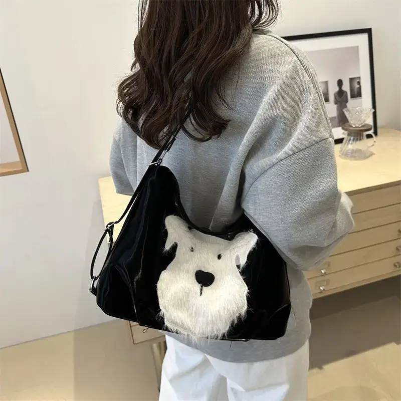 Women's One-Shoulder Faux Fur Backpack 2024 - Image 7