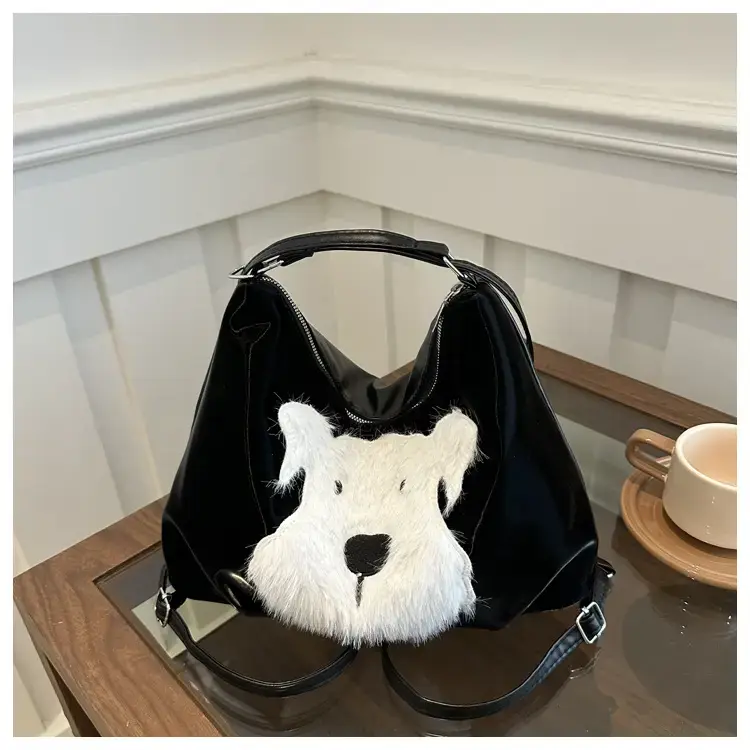 Women's One-Shoulder Faux Fur Backpack 2024 - Image 2