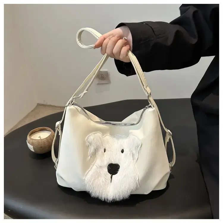 Women's One-Shoulder Faux Fur Backpack 2024 - Image 4