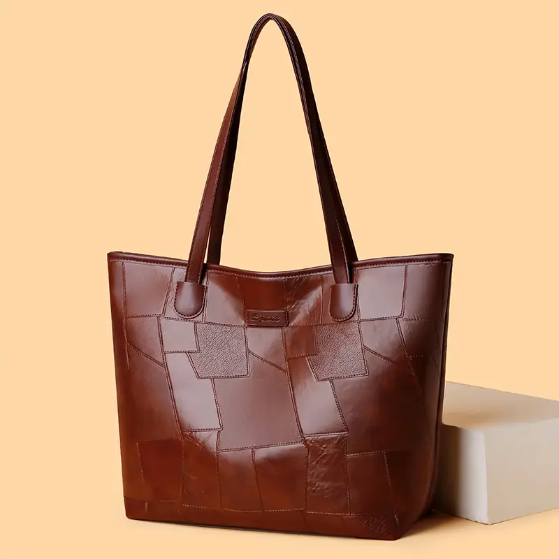 Black Woven Women's Tote Bag Large Capacity Commuter - Image 5