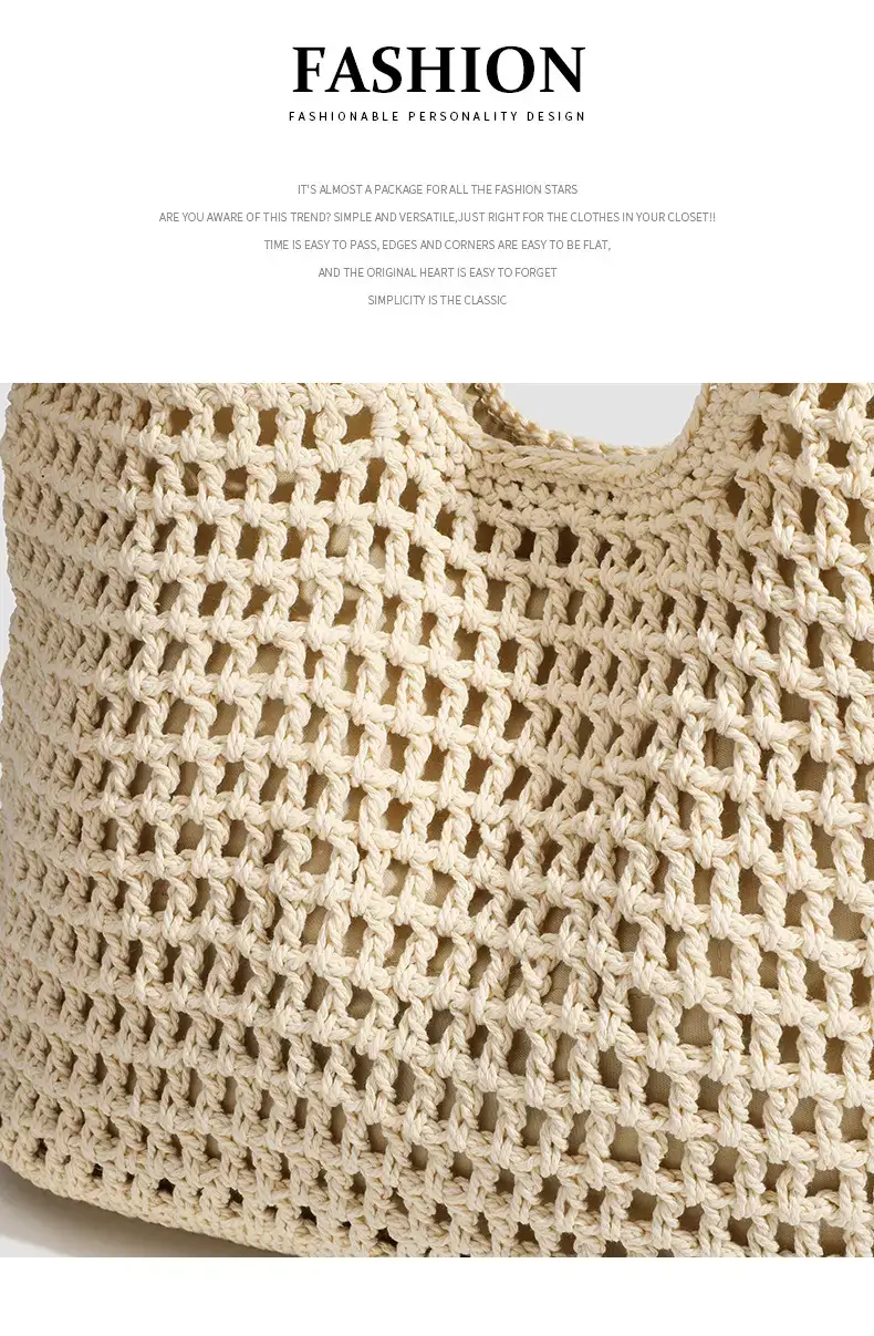 Women Woven Beach Tote Bag Large Capacity Shoulder Bag — feature 13