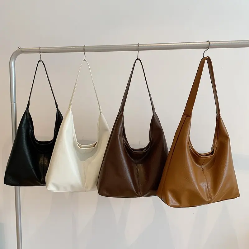 Brown Leather Tote Bag for Women, Large Capacity, Retro Design - Image 8