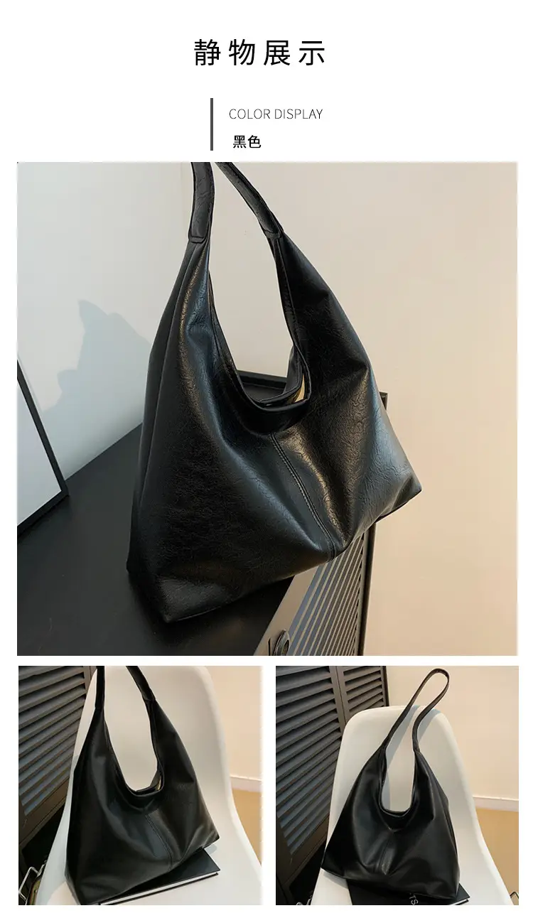 Brown Leather Tote Bag for Women, Large Capacity, Retro Design — feature 23